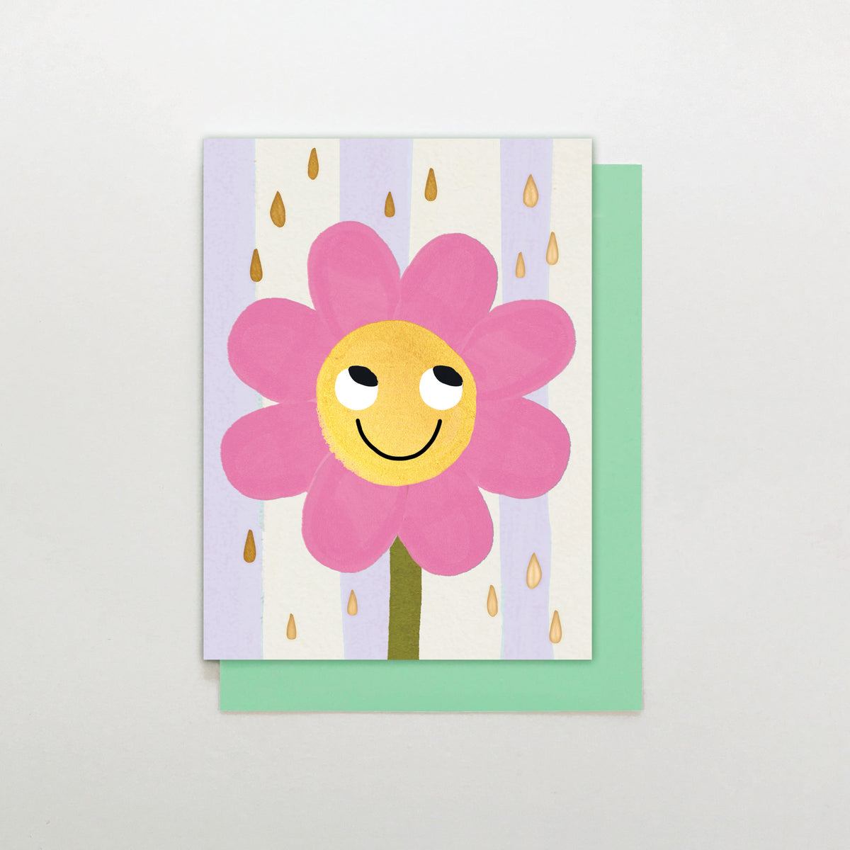 MINI017-Stop The Clock-Happy Pink Flower-Card-Mini Moments