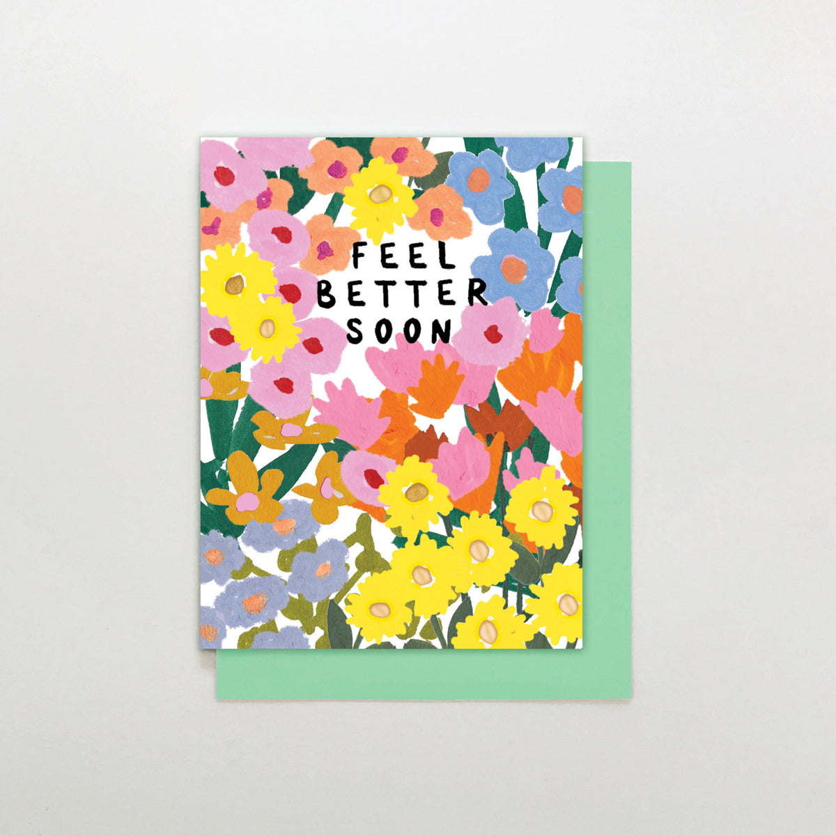 MINI021-Stop The Clock-Feel Better Soon Flowers-Card-Mini Moments