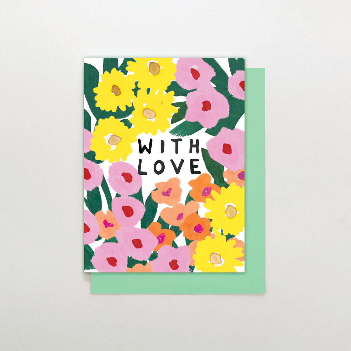 MINI023-Stop The Clock-With Love Flowers-Card-Mini Moments