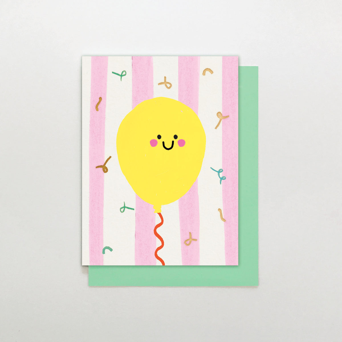MINI034-Stop The Clock-Happy Yellow Balloon-Card-Mini Moments