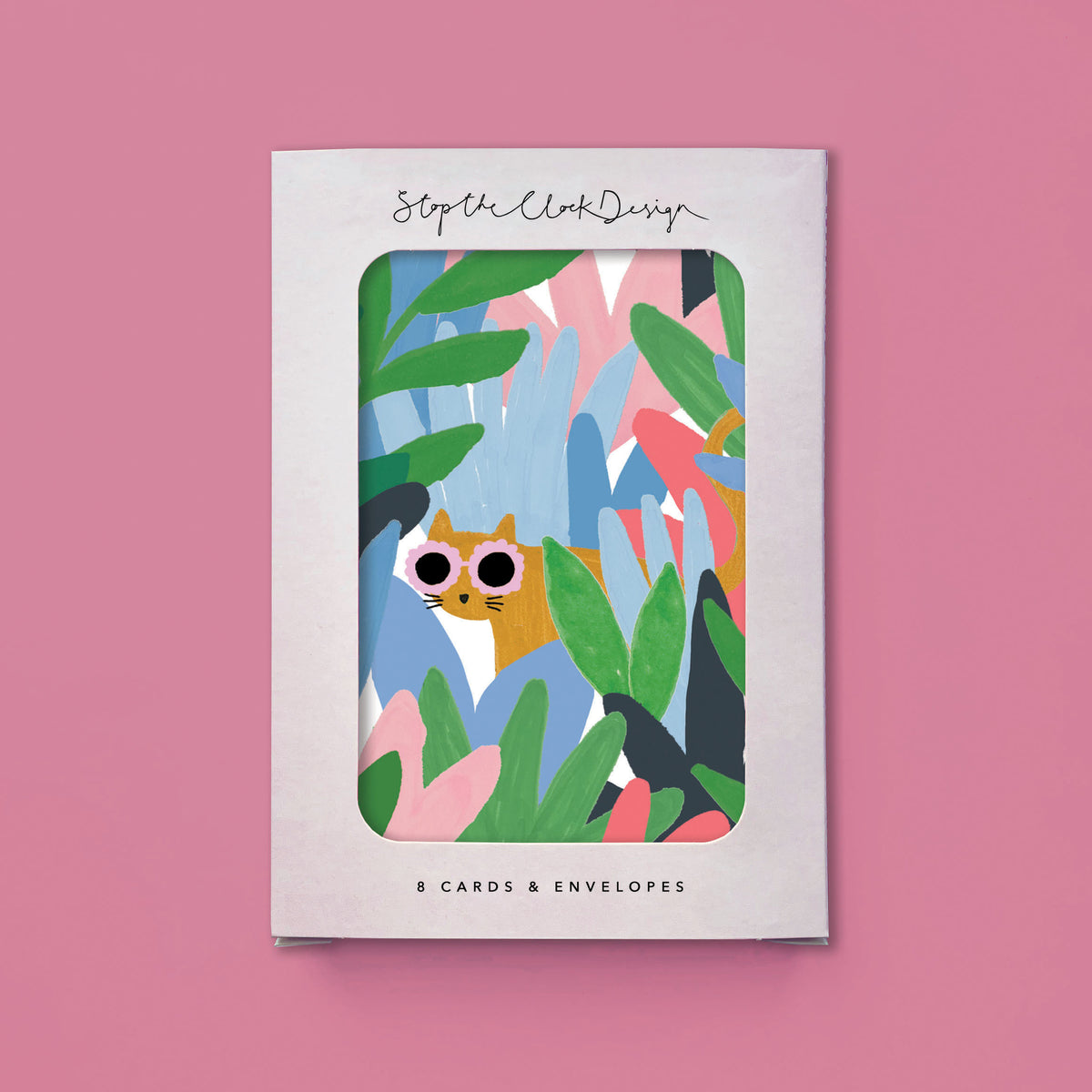 NC039-Stop The Clock-Wild Cat-Card Pack-Notecards