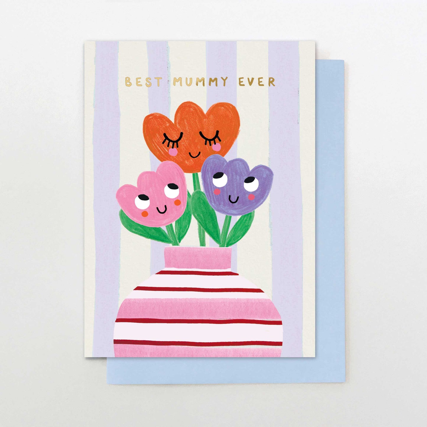 POS016-Stop The Clock-Best Mummy Ever Vase With Flowers-Card-Posy