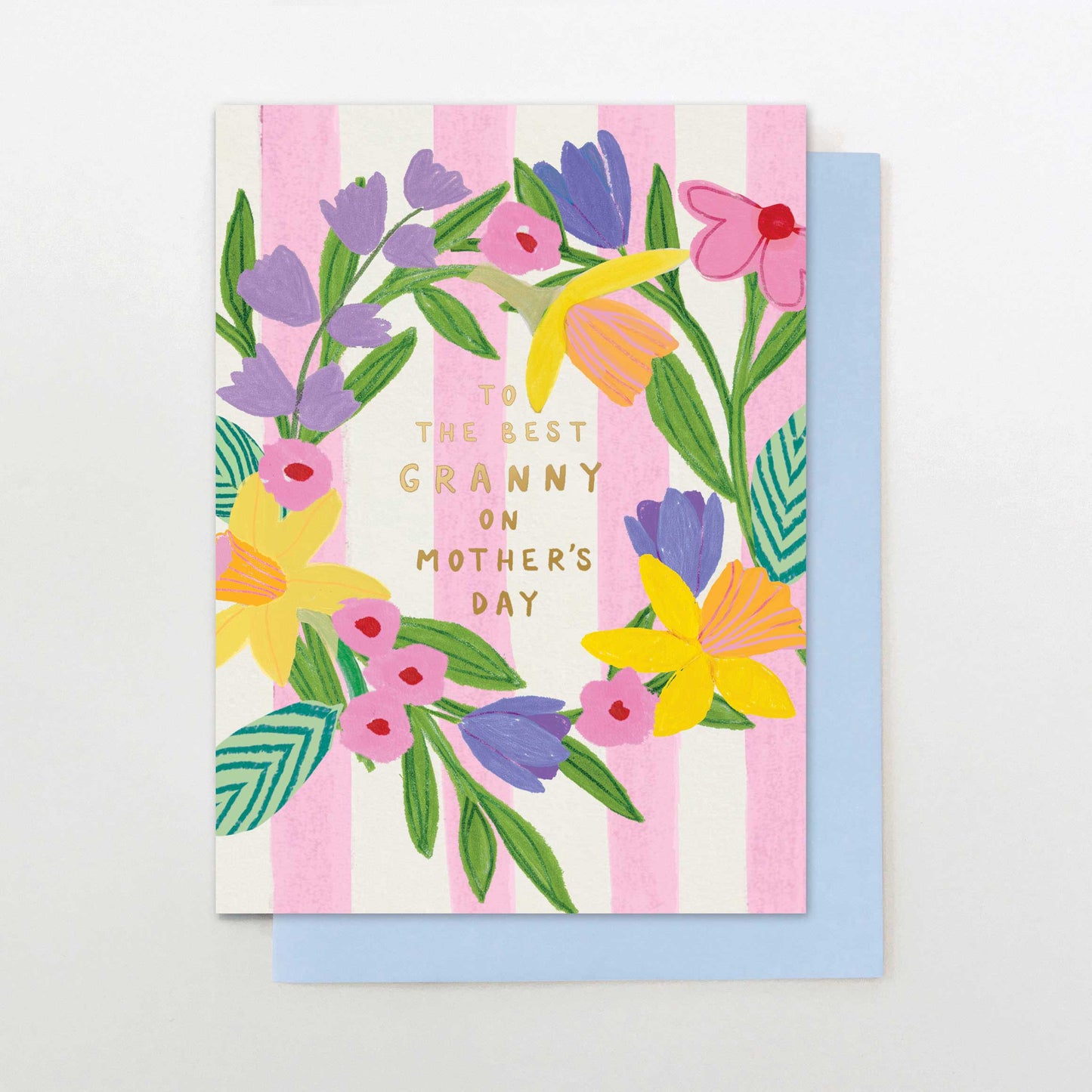 POS019-Stop The Clock-Best Granny On Mother'S Day Wreath-Card-Posy