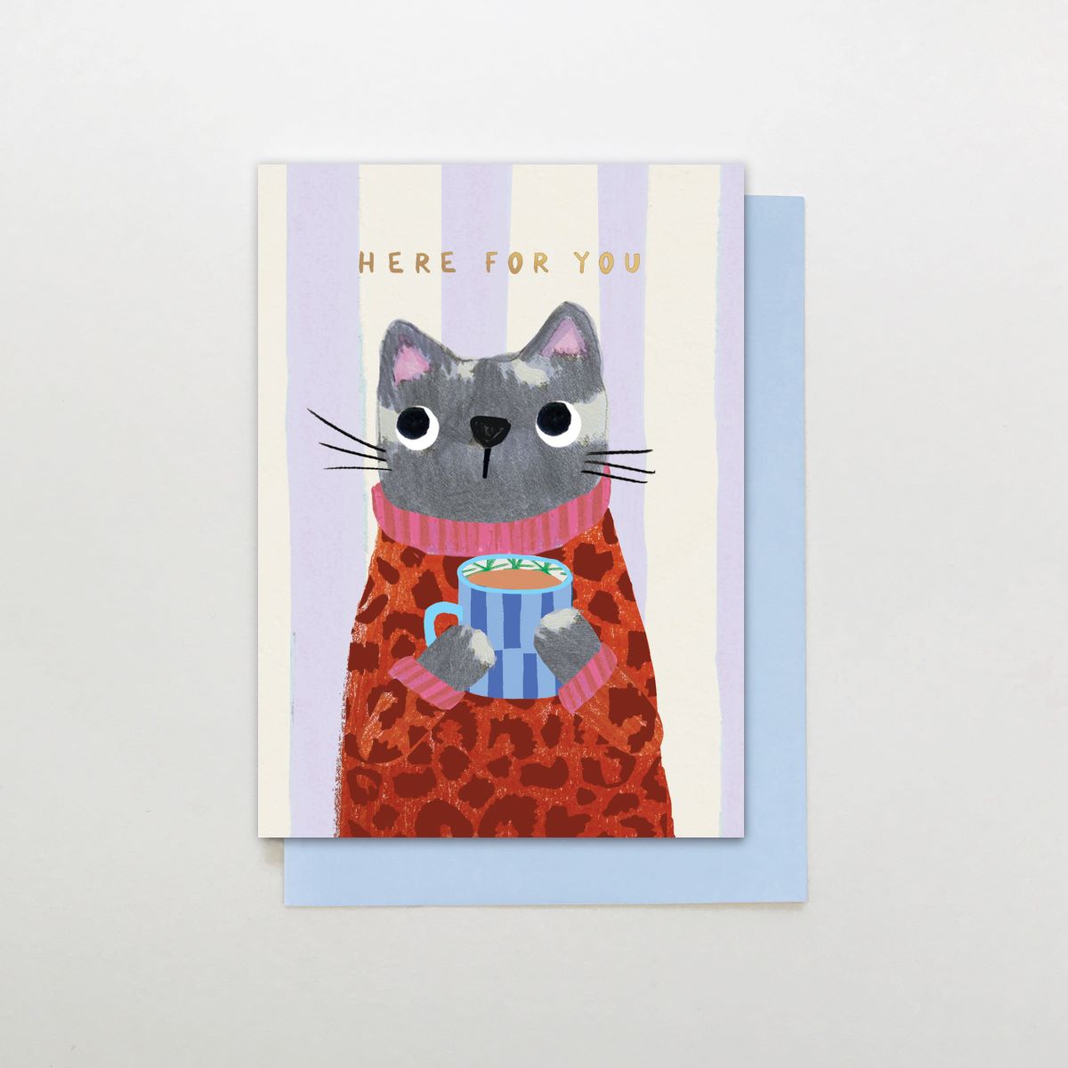SR013-Stop The Clock-Card- Here For You Cat-Card-Sugar Stripes