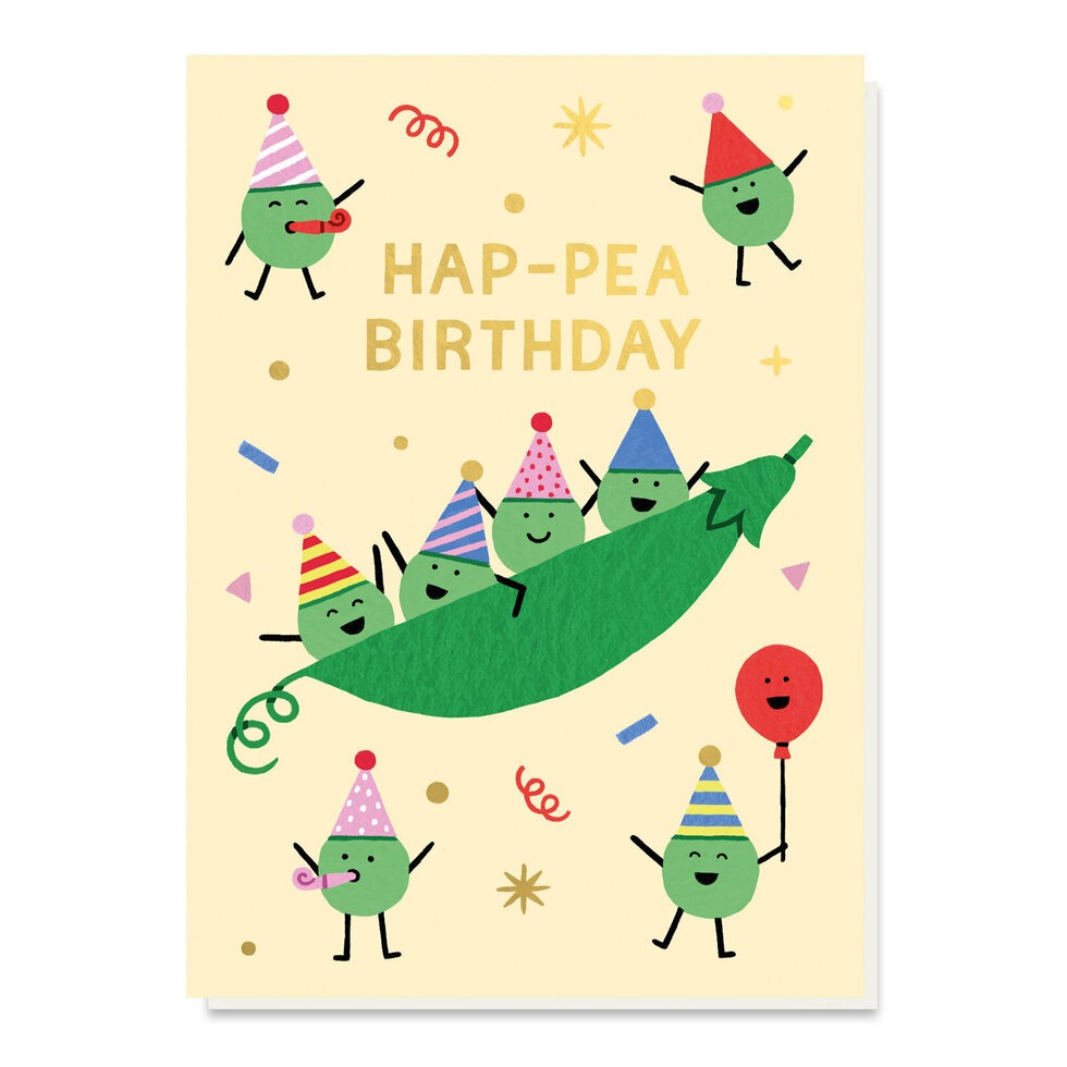 HOLLY032-Stormy Knight-Happ-Pea Birthday-Card-Holly Maguire
