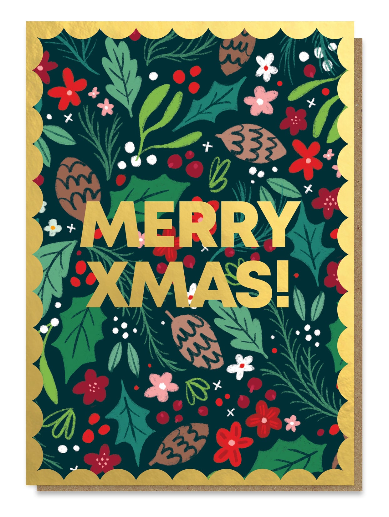 HURRAH012-Stormy Knight-Christmas Floral-Xmas Card-