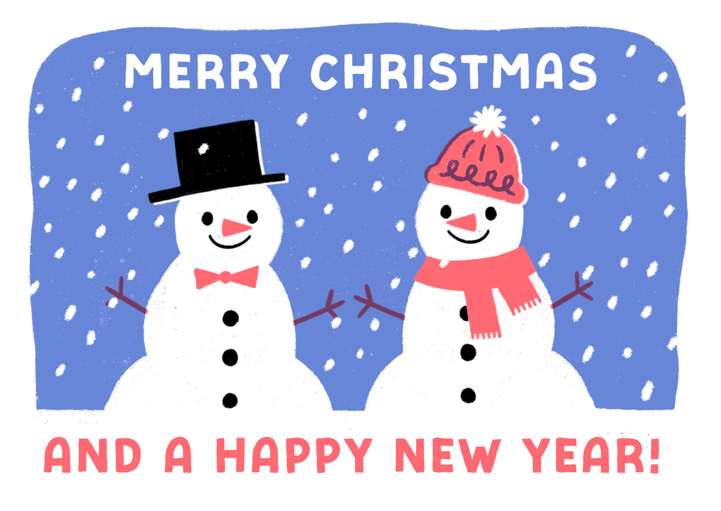 P&P066-Stormy Knight-Snow People-Xmas Card-Pressed & Posted