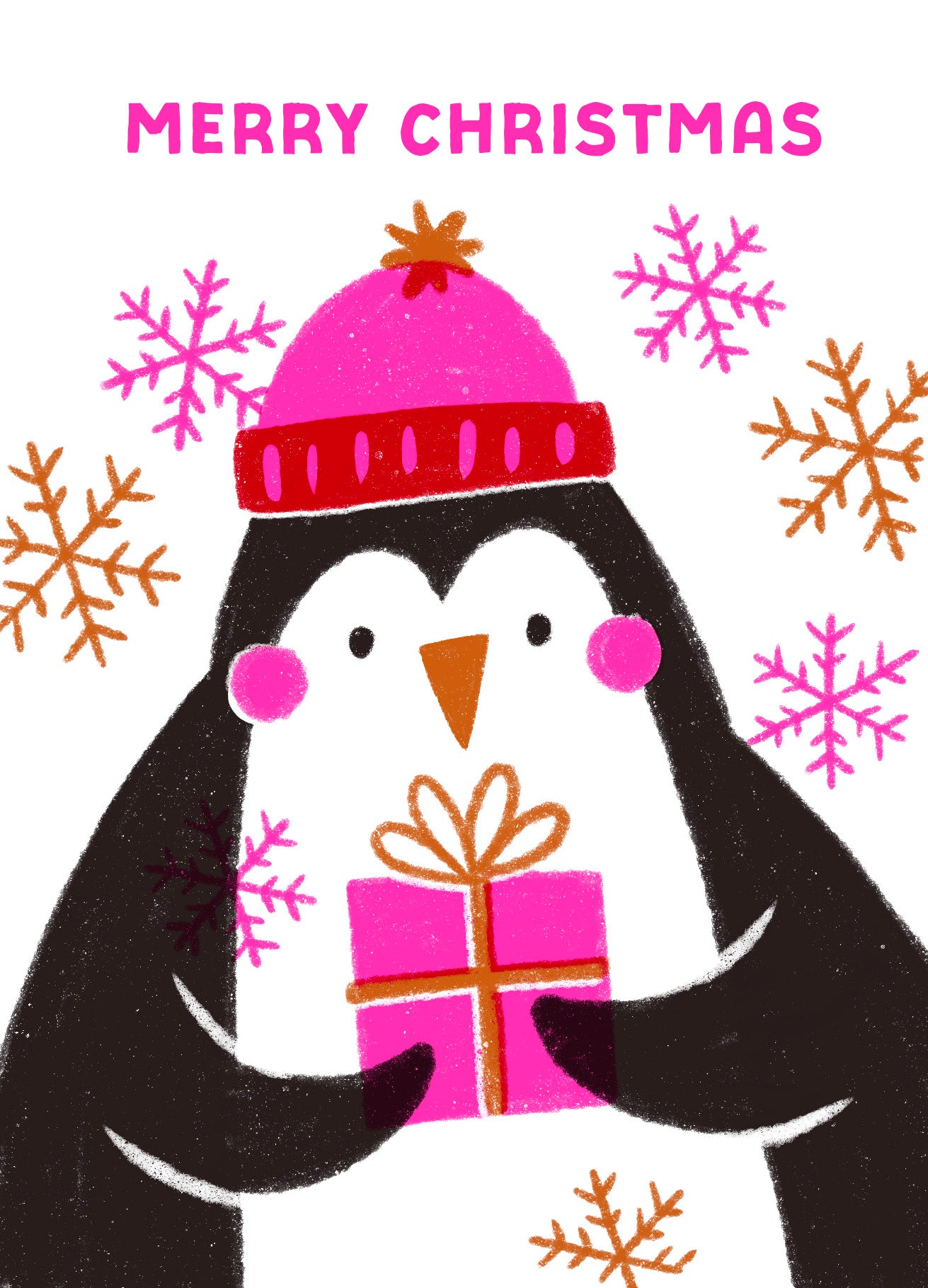 P&P074-Stormy Knight-Pink Penguin-Xmas Card-Pressed & Posted