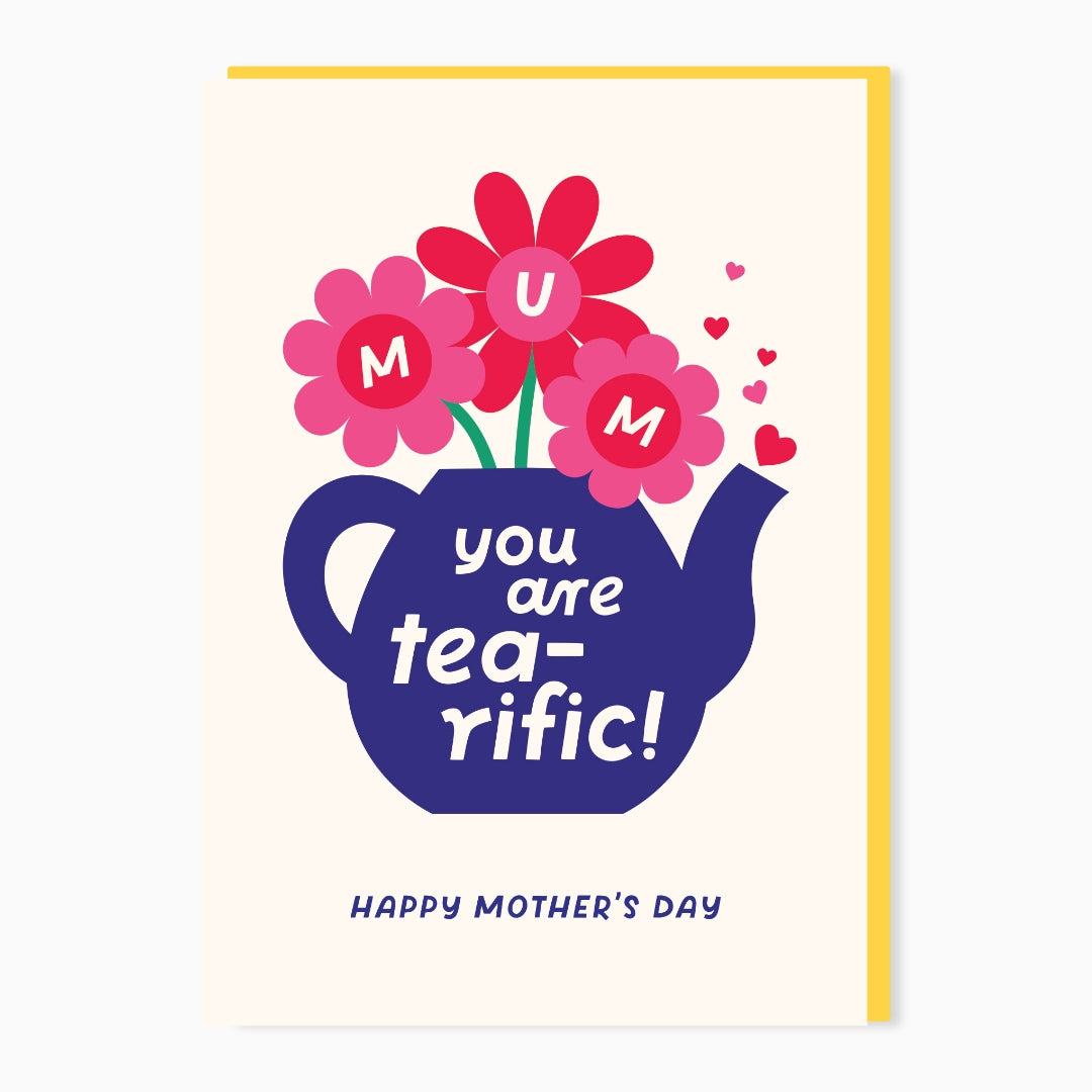 SW661-Stoats & Weasels-Mum Teapot-Card-