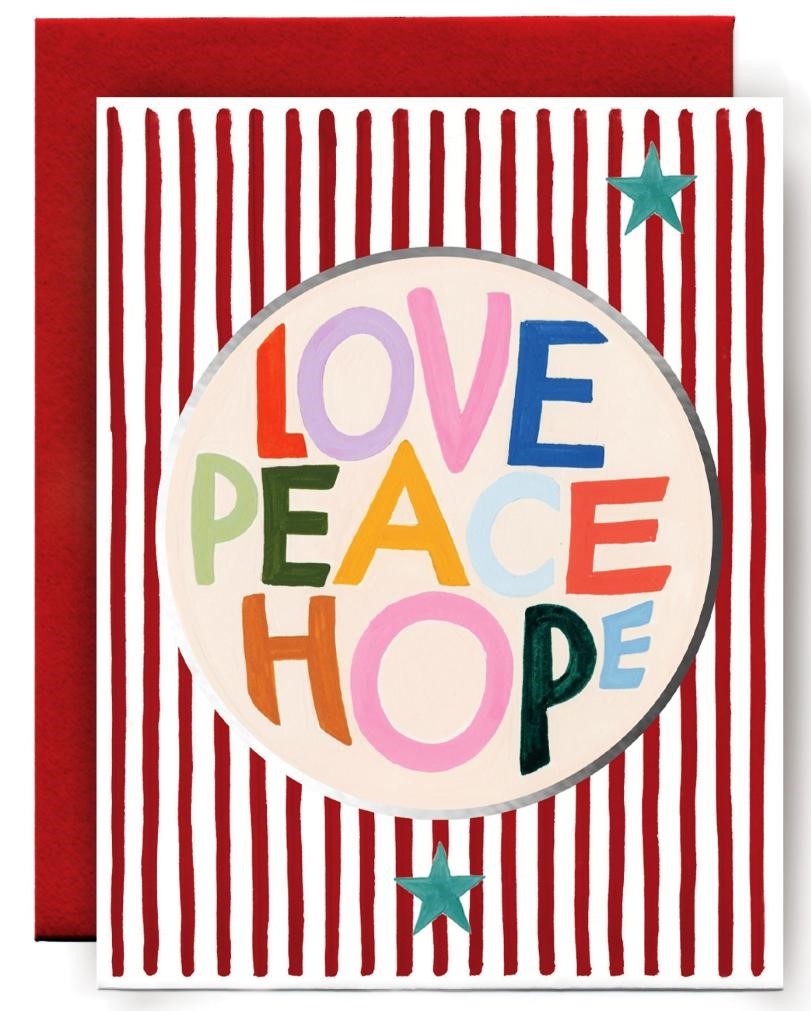 C2612-Susan O'Hanlon-Love Peace Hope-Xmas Card-Hope