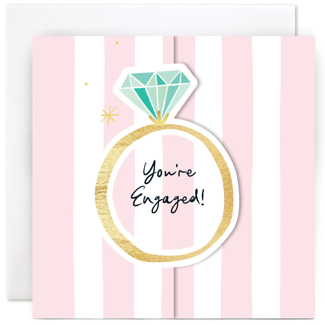 CL2506-Susan O'Hanlon-Ring You'Re Engaged-Card-Stripes