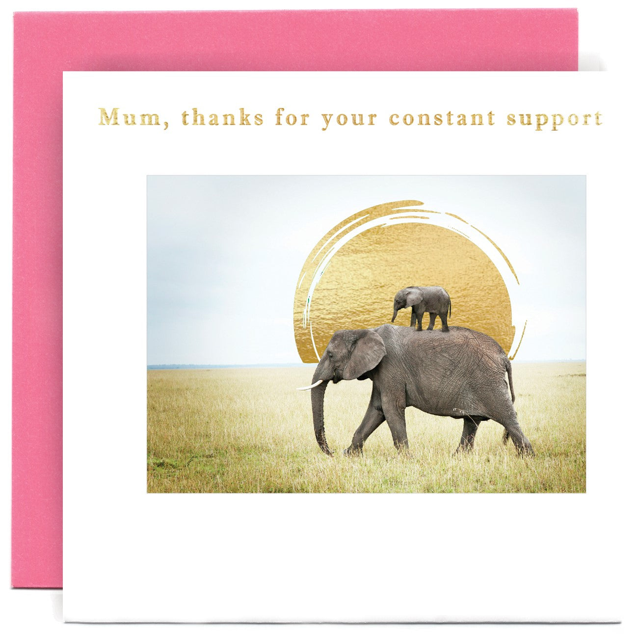 MM2502-Susan O'Hanlon-Elephant Carrying Baby Mum Thanks For Your Constant Support-Card-