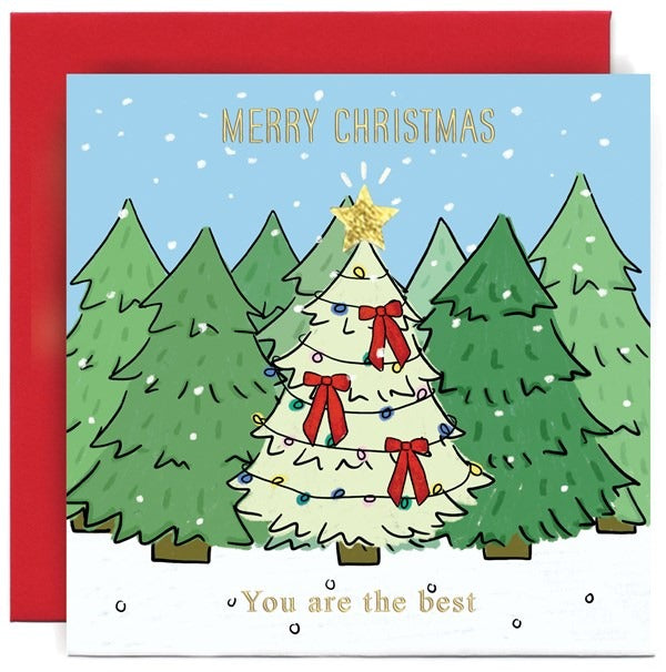 SKETCHX050-Susan O'Hanlon-Christmas Trees In Snow-Xmas Card-