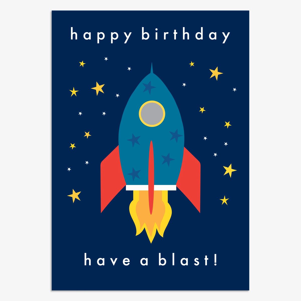KIN073-Think of Me-Happy Birthday Rocket-Card-Kind