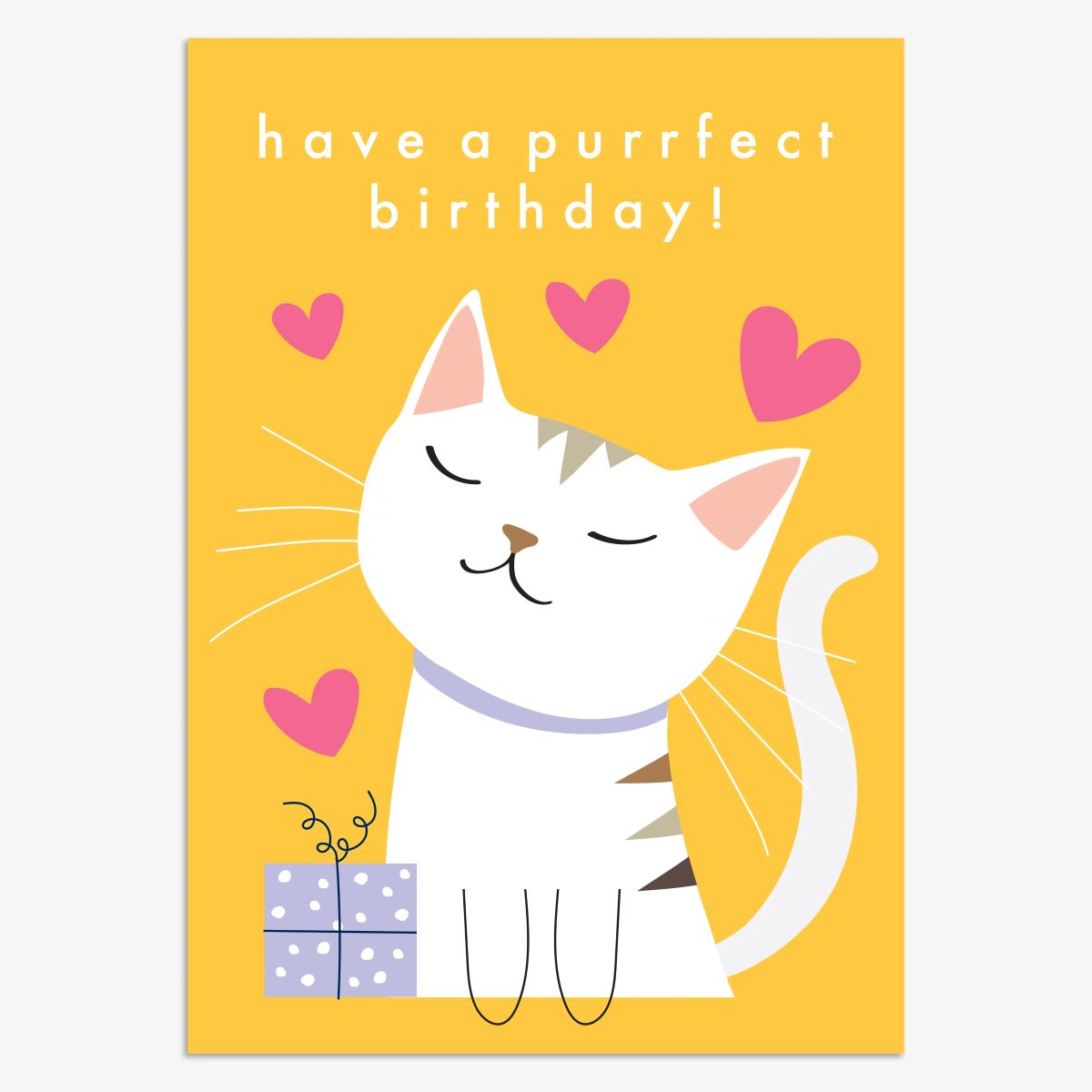 KIN082-Think of Me-Purrfect Birthday Kitten-Card-Kind