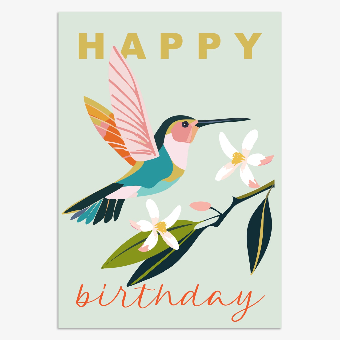 LSH006-Think of Me-Happy Birthday Hummingbird-Card-Lush