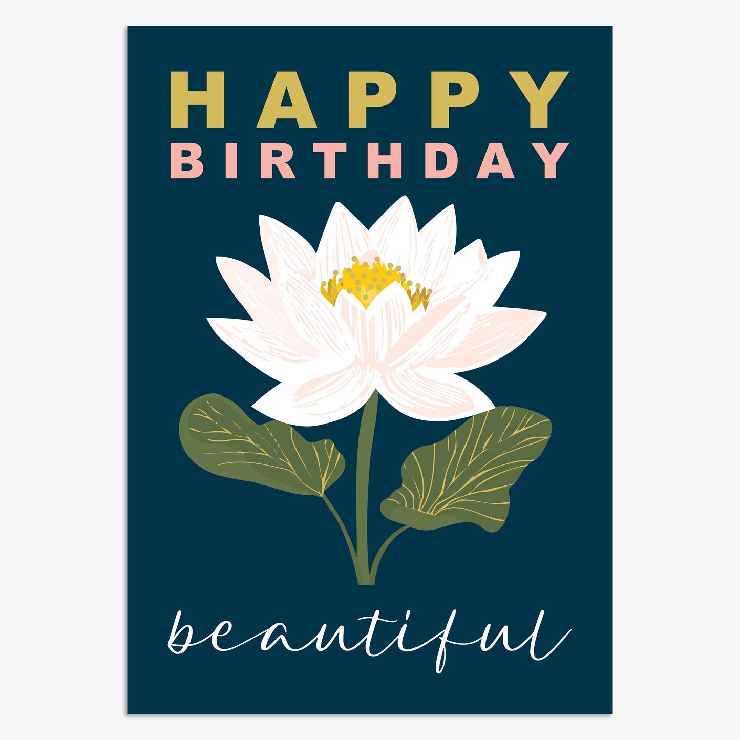 LSH007-Think of Me-Birthday Lotus Flower-Card-Lush