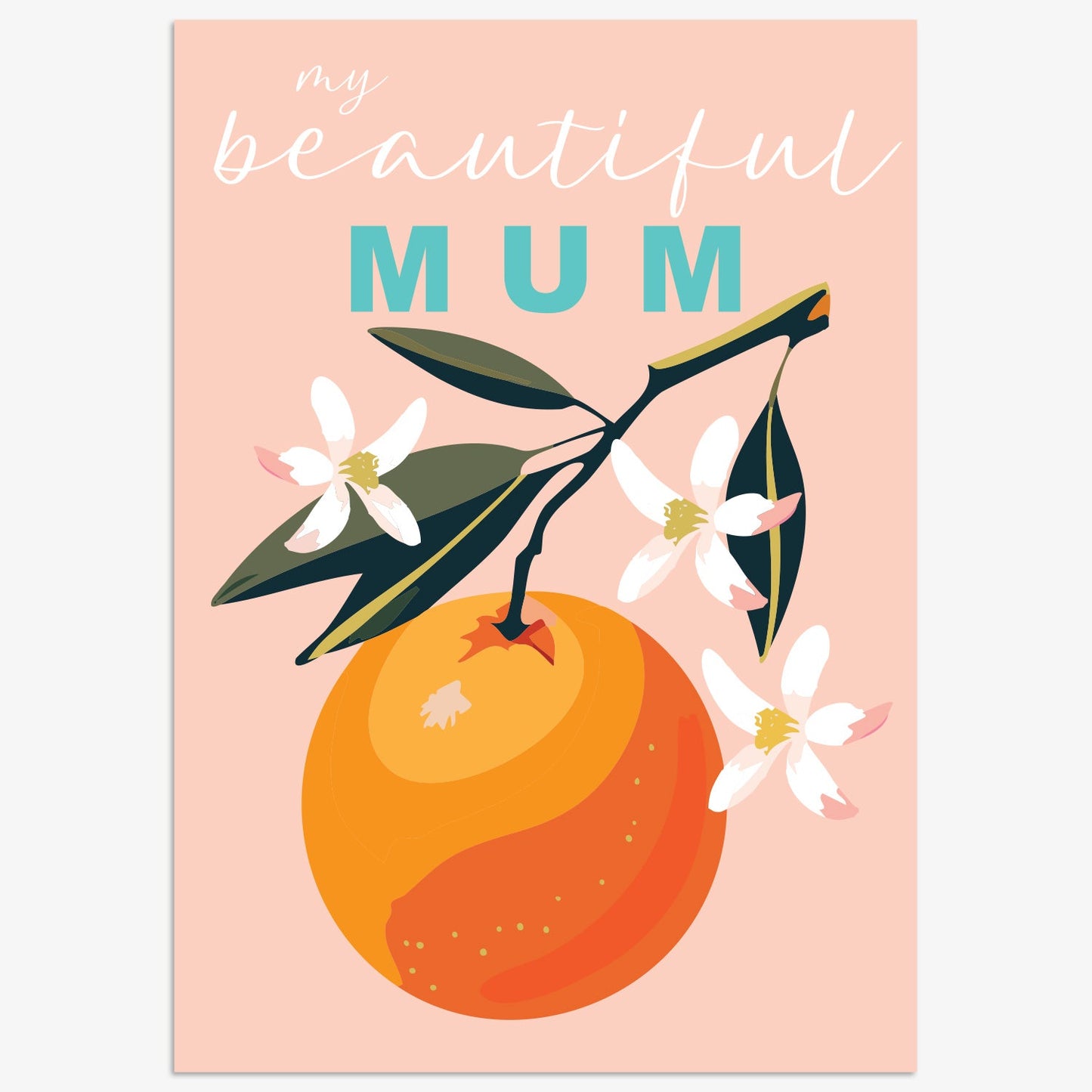 MLS002-Think of Me-Beautiful Mum Orange-Card-