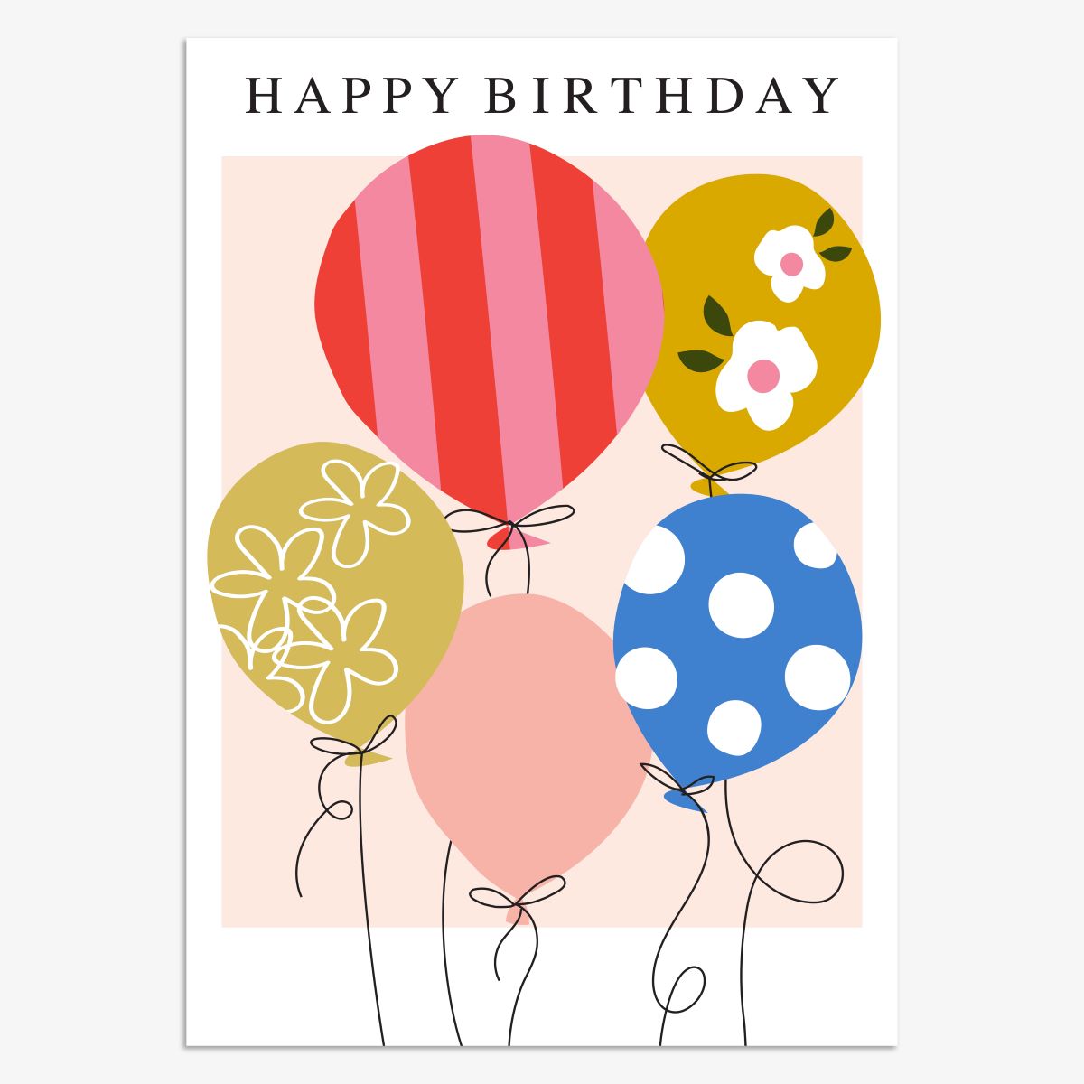 MUS024-Think of Me-Birthday Balloons-Card-Muse