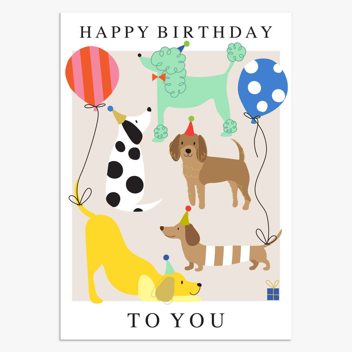 MUS027-Think of Me-Birthday Dogs-Card-Muse