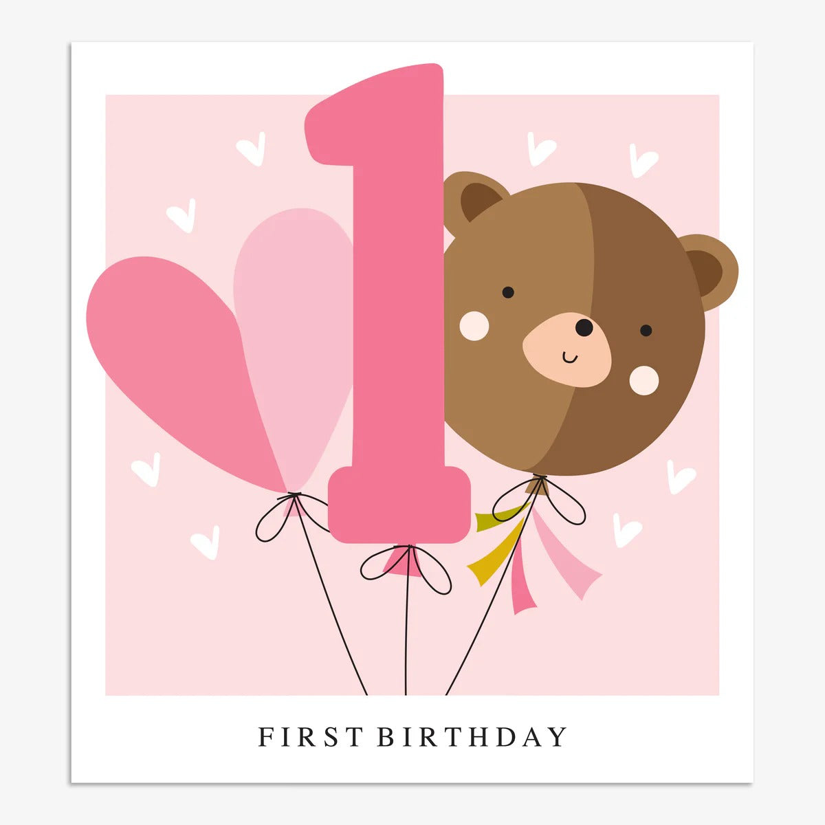 SML009-Think of Me-First Birthday Pink-Card-Smile