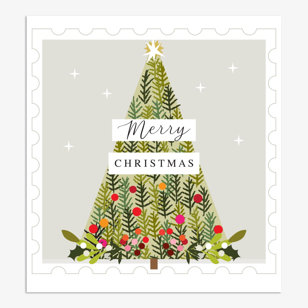 YLX013-Think of Me-Merry Christmas Tree-Xmas Card-Yule