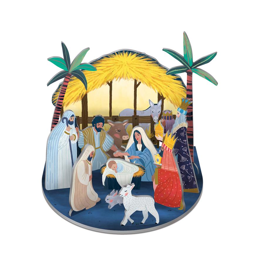 POP078-Roger La B-Away In A Manger Scene Pop & Slot 3D Scene-Xmas Decorations-Pop & Slot