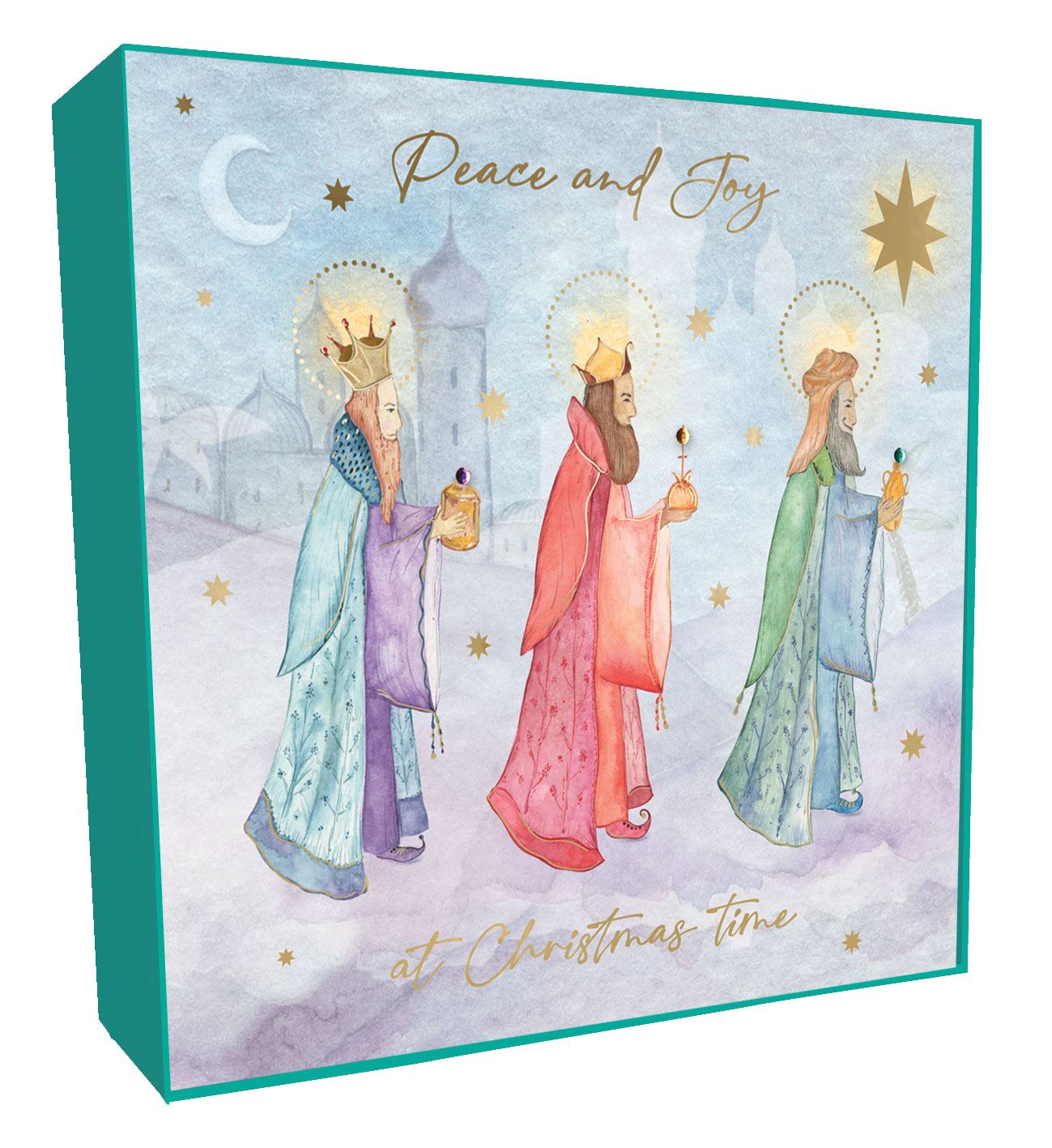 XLSB095-Second Nature-3 Kings 6Pk-Xmas Card Pack-Sparkle