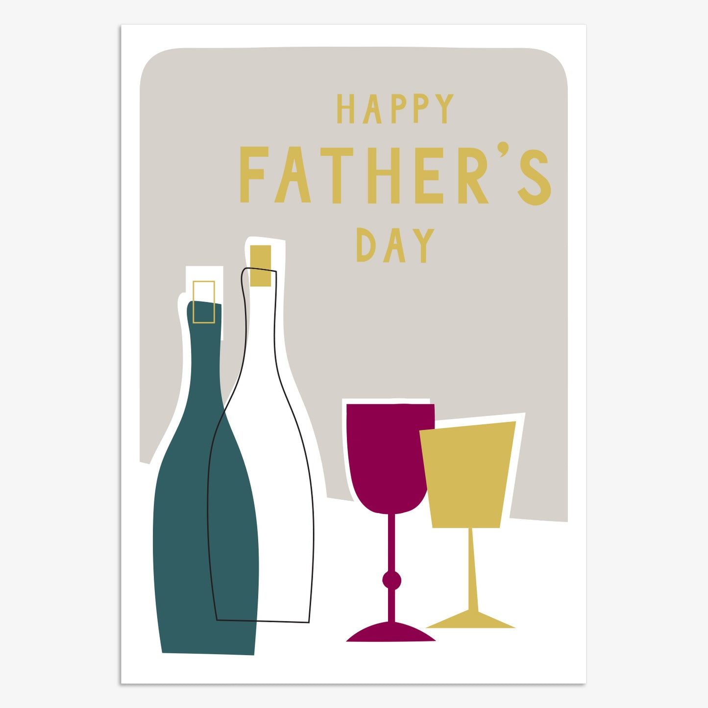 FDR026-Think of Me-Happy Fathers Day Wine Bottles-Card-