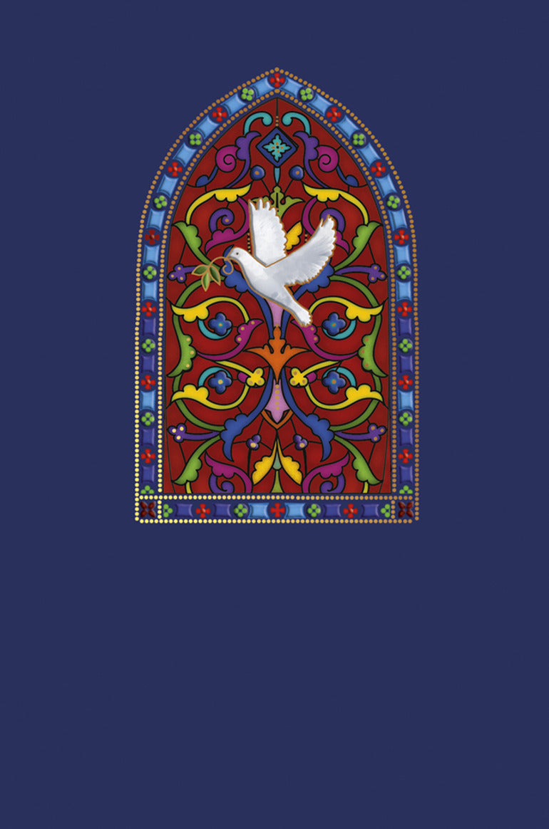 9982800081-Editions du Desastre-Stain Glass Dove-Xmas Card-Icones Fa