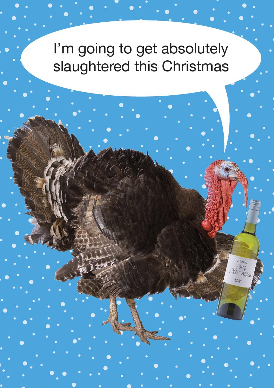 XKMK1709-Kiss Me Kwik-Turkey-Xmas Card-