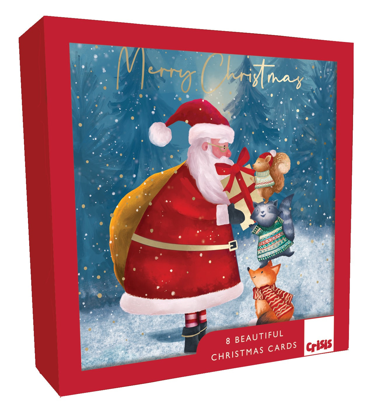 XCR044-Second Nature-Merry Christmas 8Pck Single Design-Xmas Card Pack-Crisis Boxed Cards