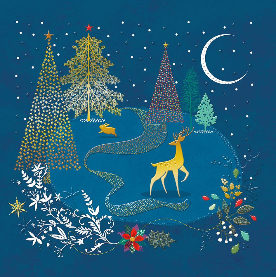 9695400064-Editions du Desastre-Rheindeer-Xmas Card-Lumiere D'Hiver