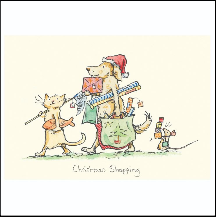 XM148-Two Bad Mice-Christmas Shopping-Xmas Card