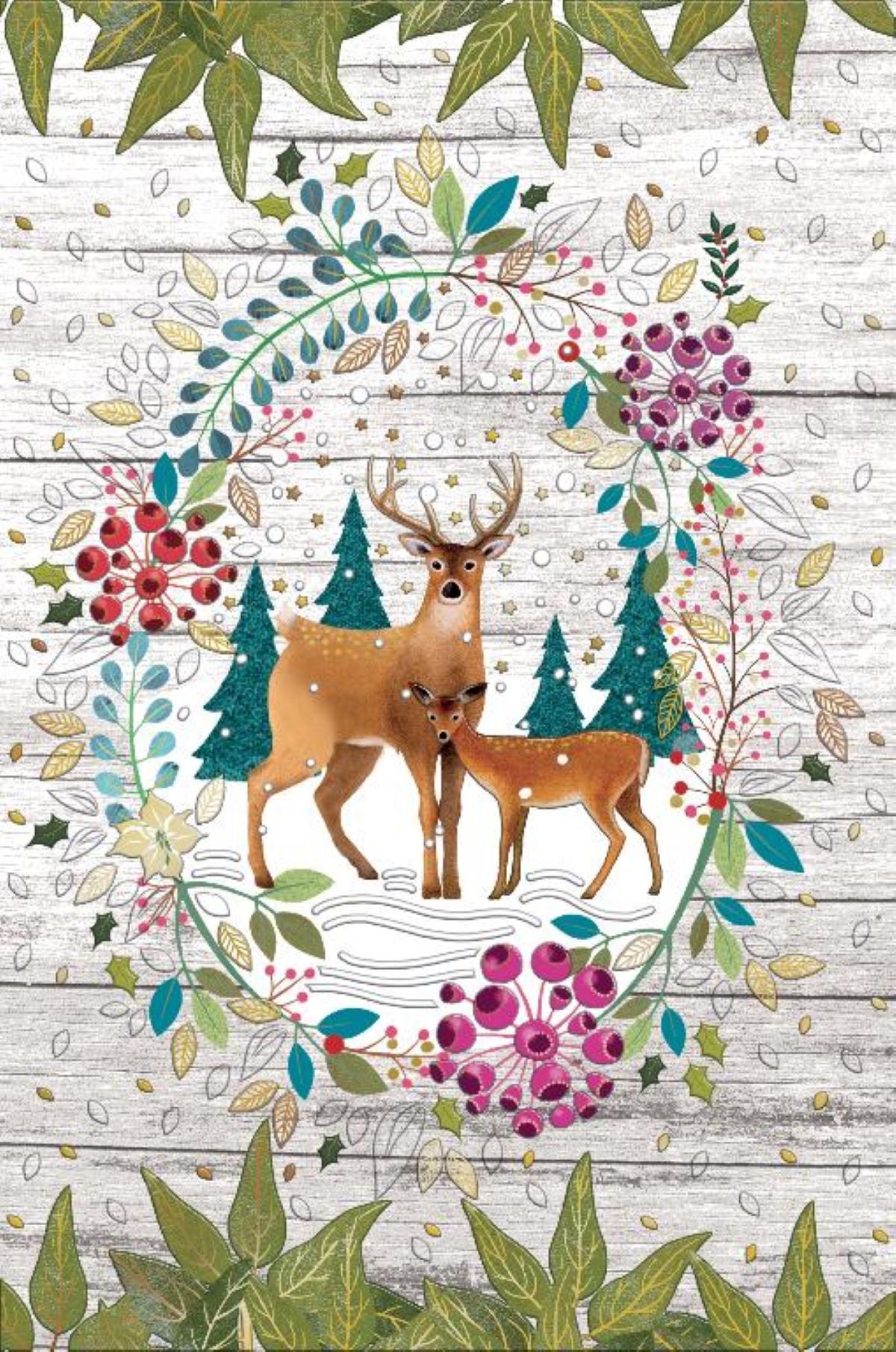 9696560031-Editions du Desastre-Rheindeers-Xmas Card-Noel Traditions