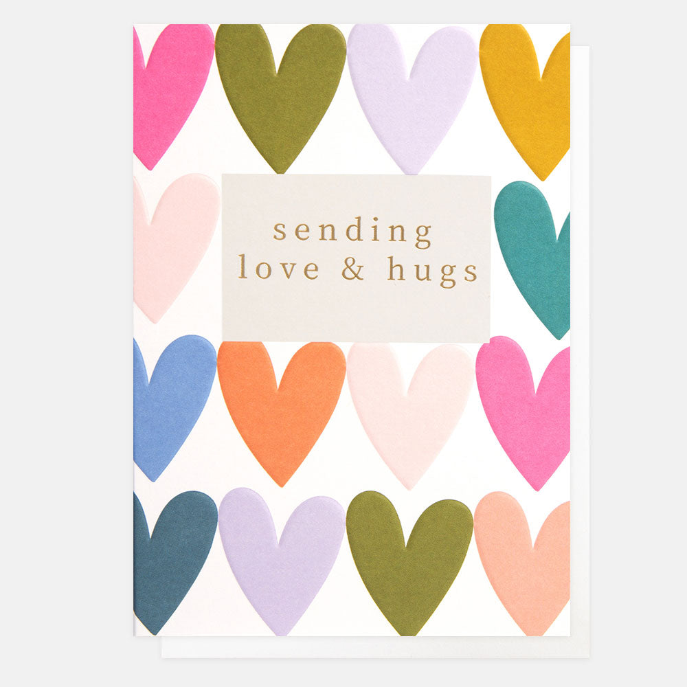PWK015-Caroline G-Sending Love And Hugs Heart Rows-Card-Pattern Work