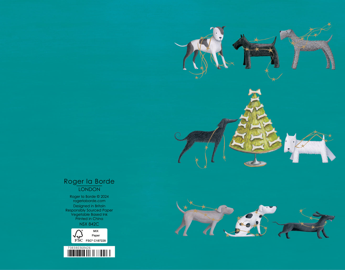 NSX842-Roger La B-Christmas-8 Kraft Pack-Xmas Card Pack