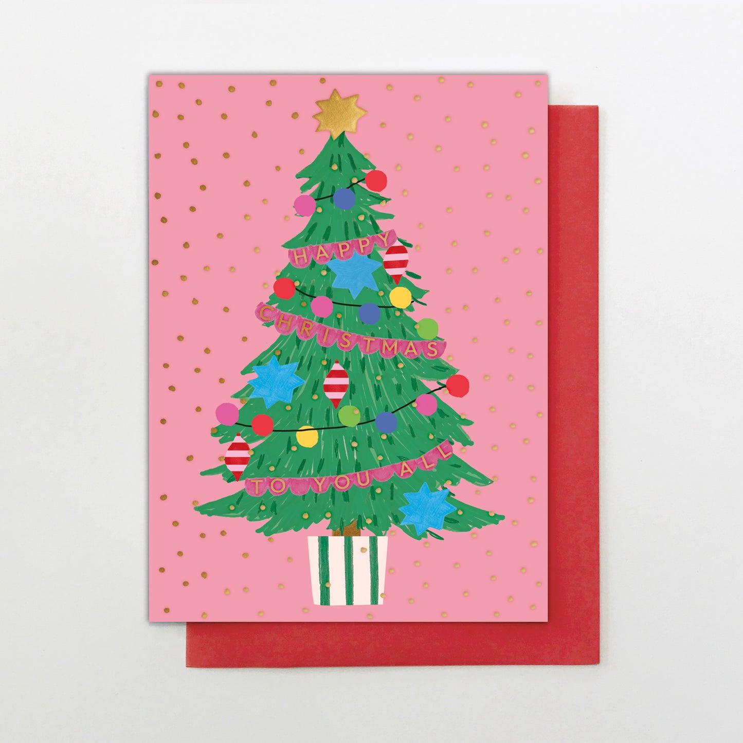 HC018-Stop The Clock-Card- Merry Christmas Tree-Xmas Card-Happy Christmas