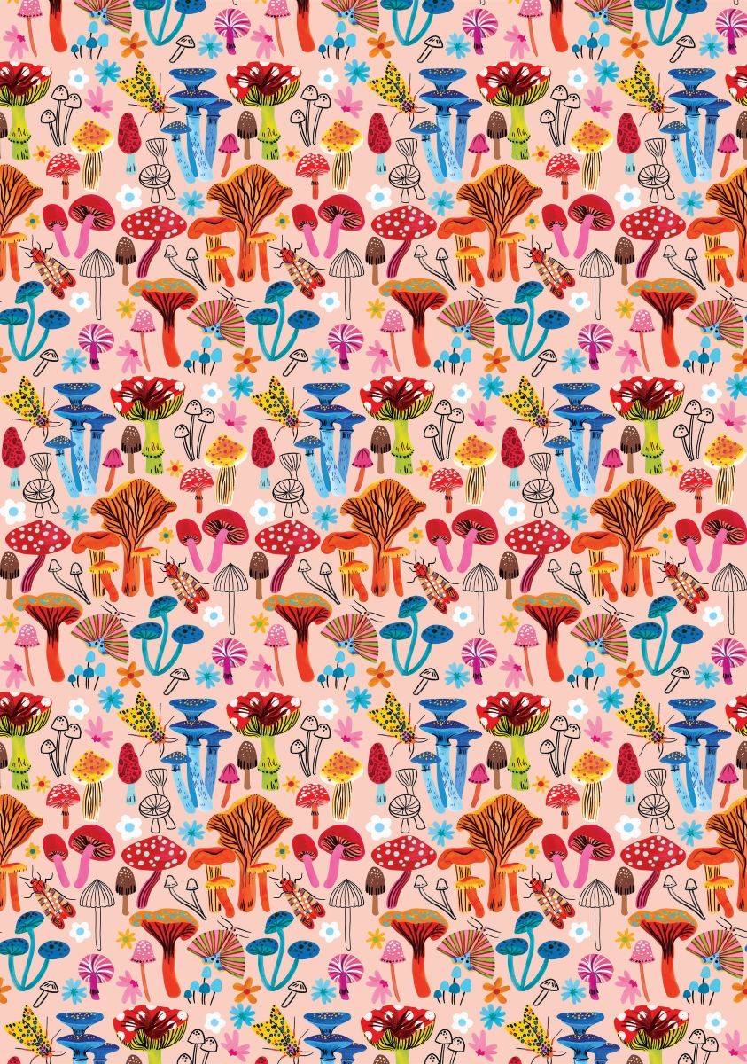 W057-Earlybird-Mushrooms-Wrap-Gift Wrap