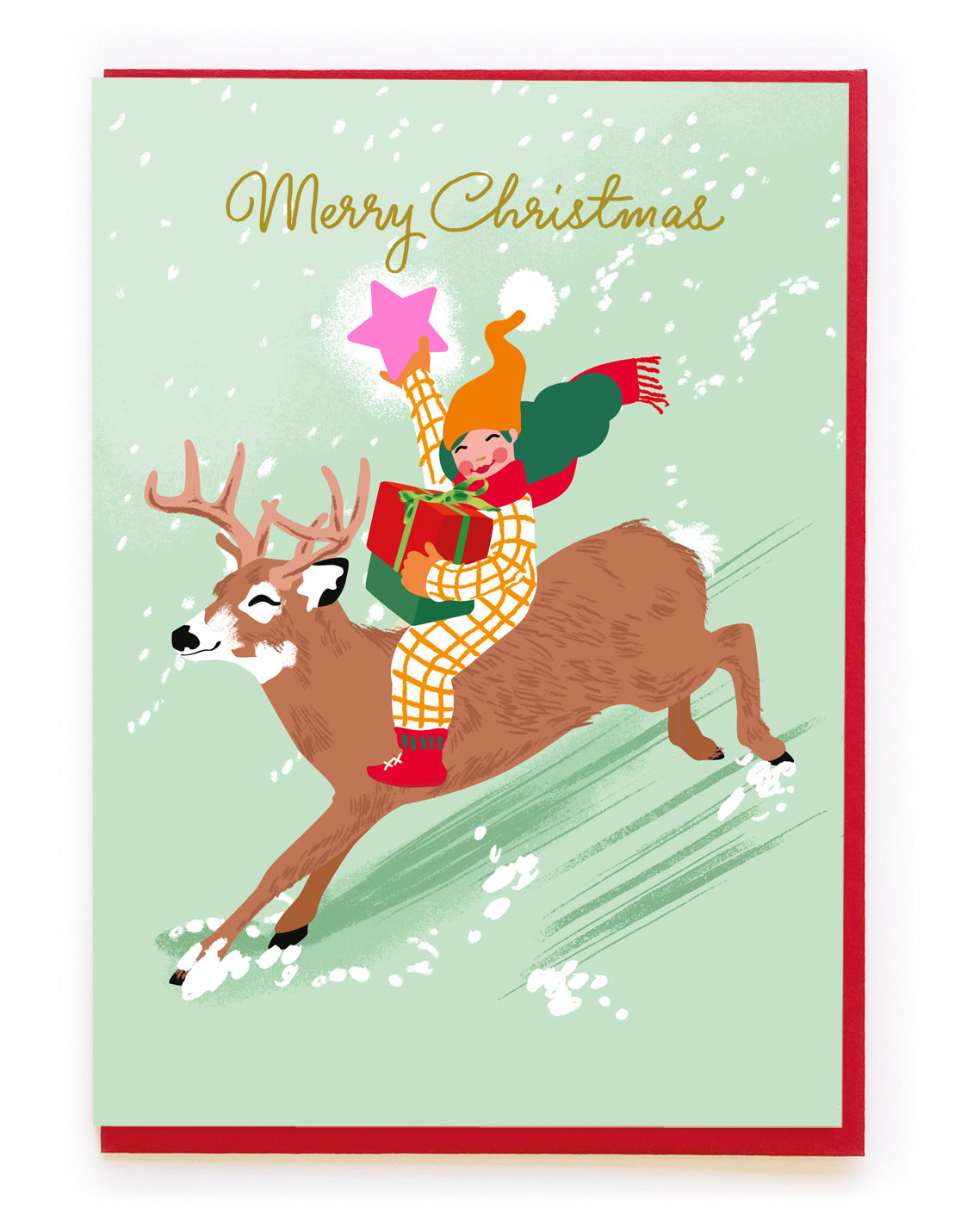 BP050-Noi-Reindeer Girl-Xmas Card-Christmas Cards