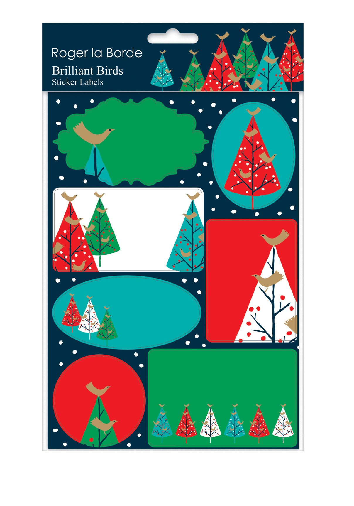 ST091-Roger La B-Brilliant Birds Sticker Assorted Labels 2 X Sheets-Xmas Stickers-Brilliant Birds