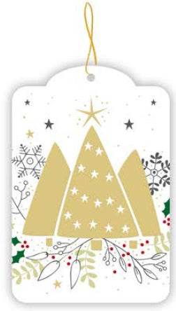 829-Quire-Christmas Trees-Xmas Gift Tags-5 Pk