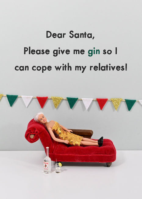 JJC073-Bold & Bright-Santa Gin-Xmas Card-Jeffrey & Janice