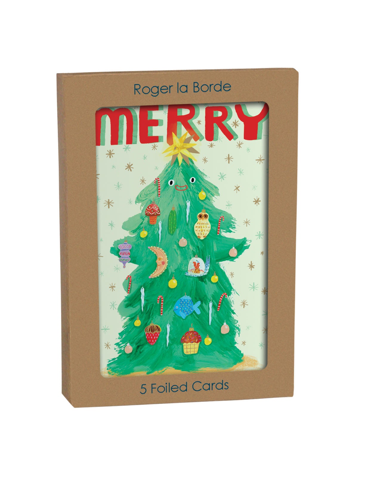 GCX1068P-Roger La B-Wild Winter Forest Greeting Card 5 Pack-Xmas Card Pack-Standard Card