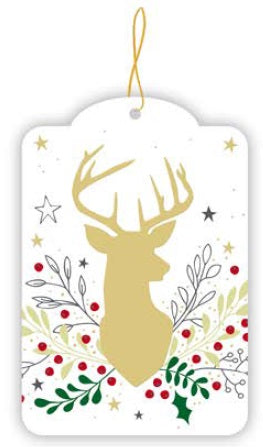 828-Quire-Reindeer-Xmas Gift Tags-5 Pk