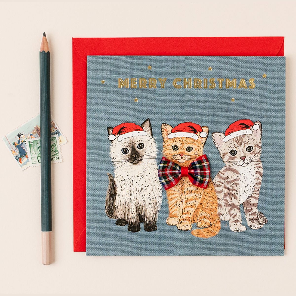 TW018-Apple & Clover-Merry Christmas-Xmas Card-Bow Collections