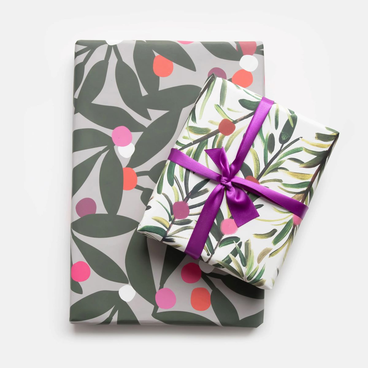 GXD383-Caroline G-Painted Tree Branches/ Graphic Foliage-Xmas Wrap-