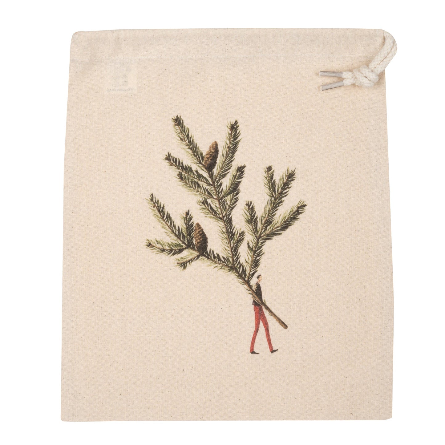HC045-Laura Stoddart-Spruce-Xmas Gift Bag-Small Drawstring Bag 25.5 X 29.5 Cm