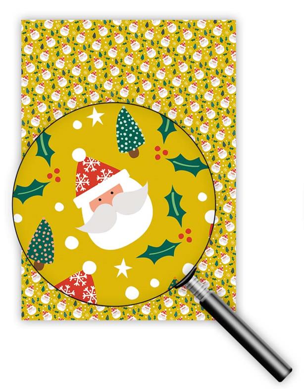 8697-Quire-Santa And Trees-Xmas Wrap-Christmas Wrapping Paper