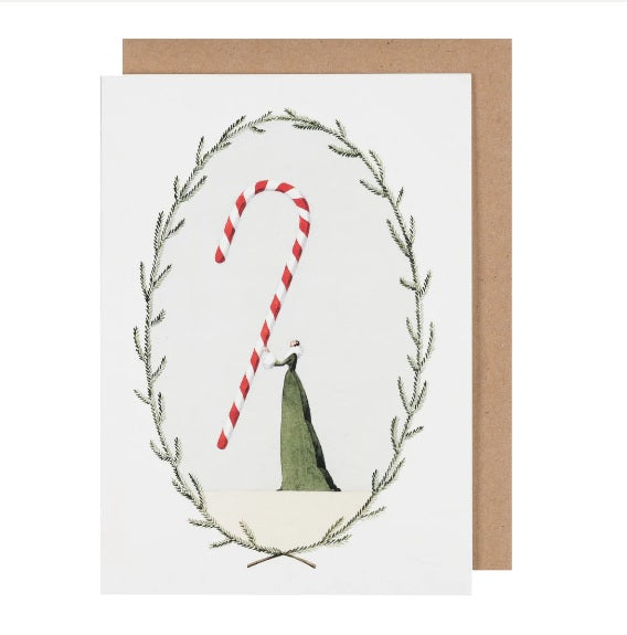 GC051-Laura Stoddart-Candy Cane-Xmas Card-Greeting Cards